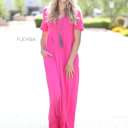 Small Fuchsia V-Neck Maxi Dress | S-XL | Classic V-Neck | Pocket Detail | Easy to Dress Up or Down