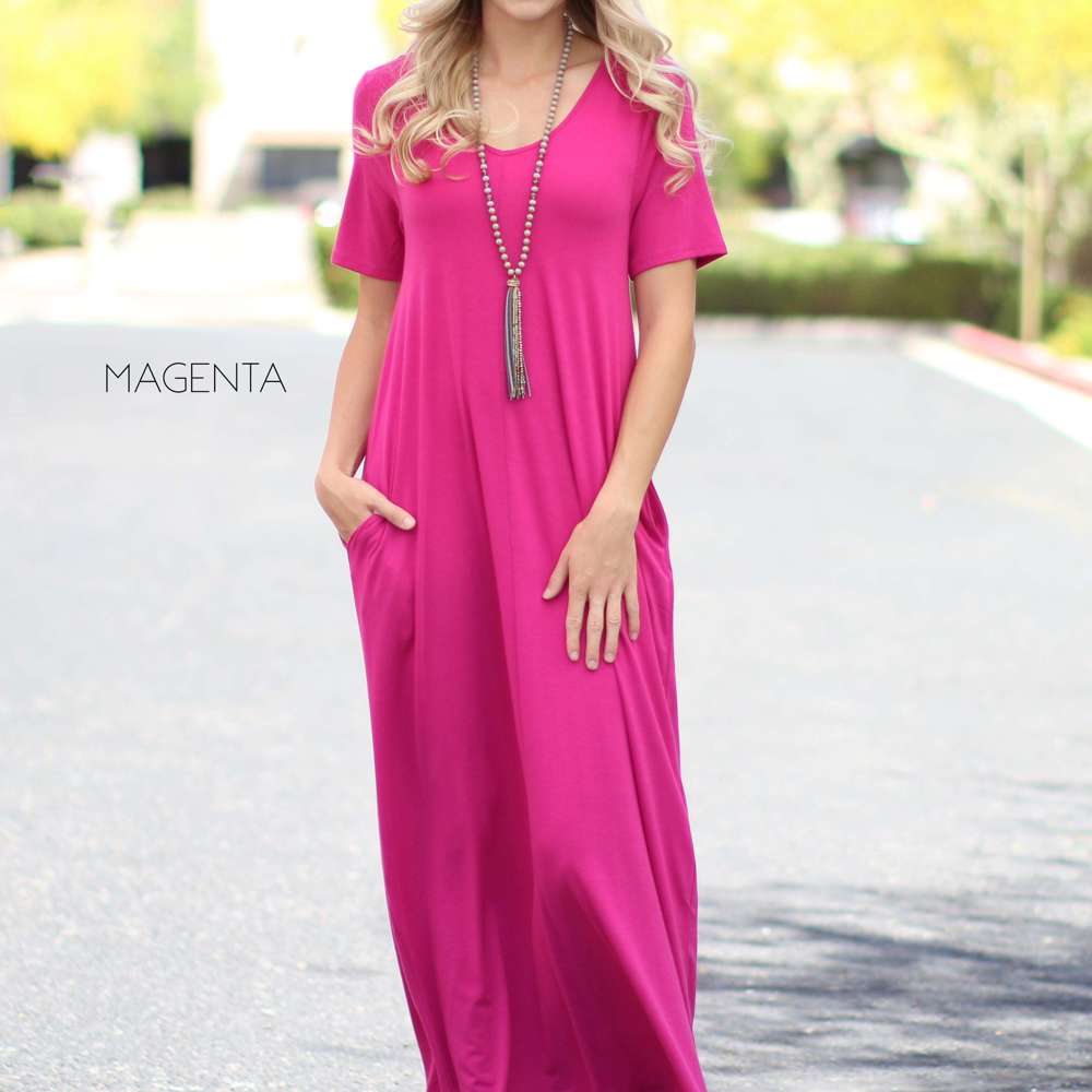 V-Neck Maxi Dress | S-XL | Classic V-Neck | Pocket Detail | Easy to Dress Up or Down