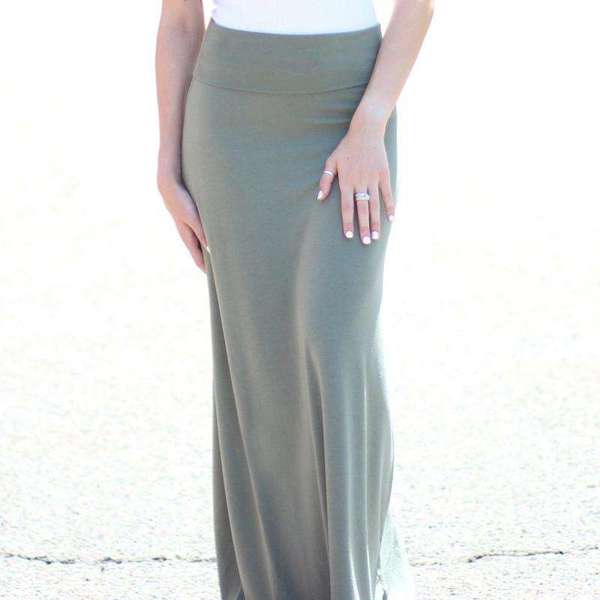 Solid Maxi Skirt | S-XL | Essential Wardrobe Staple | Fold Over Waistband | Premium Non-See-Through Fabric | Versatile Style