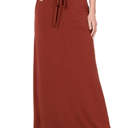 1X Dark Rust Everyday Maxi Skirt | S-3XL | Elastic Waistband | Tulip Hem Design | Pockets Included