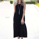 Small Black Tiered Midi Dress | S-XL | Flowy Design | Premium Fabric