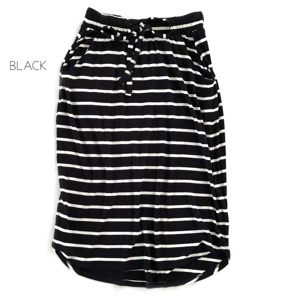 Striped Everyday Skirt | S-XL | Cute Everyday Design | Elastic Waistband | Convenient Pockets | Total Length Approx: 24"