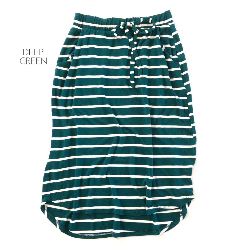 Striped Everyday Skirt | S-XL | Cute Everyday Design | Elastic Waistband | Convenient Pockets | Total Length Approx: 24"