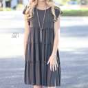 Small Ash Grey Tiered Flowy Dress | S-XL | Lightweight & Airy | Perfect for Spring & Summer | Comfortable Fit