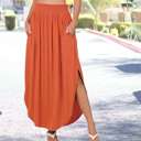 2X Copper The Classic Skirt | S-3XL | Smocked Waist | Side Slit | Pockets