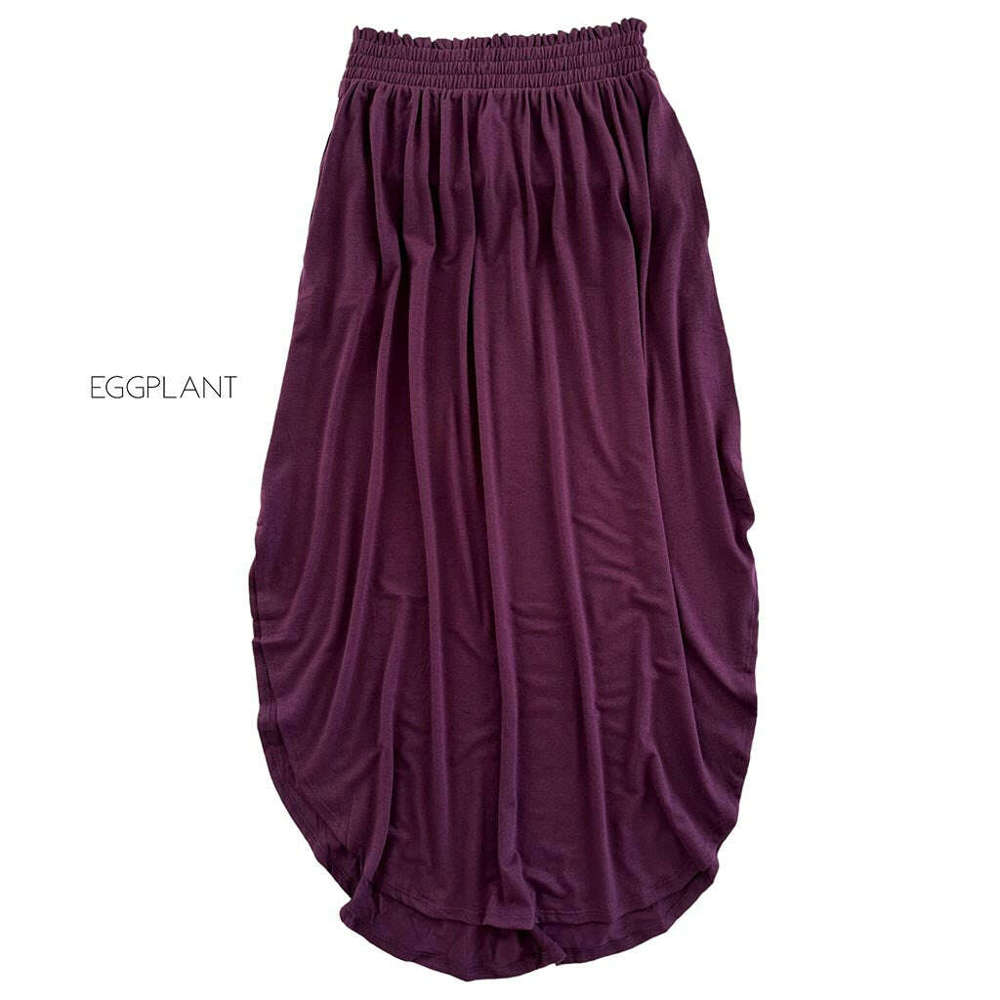 The Classic Skirt | S-3XL | Smocked Waist | Side Slit | Pockets