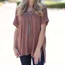  Cuff Sleeve Tunic Tee | S-M | V-Neck Design | Side Slits | Everyday Essential