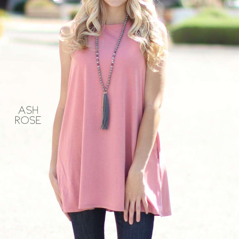 Flowy Pocket Tunic Tank | S-XL | Sleeveless Design | Essential Wardrobe Staple