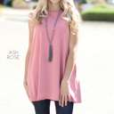 Small Ash Rose Flowy Pocket Tunic Tank | S-XL | Sleeveless Design | Essential Wardrobe Staple