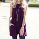 Small Dark Plum Flowy Pocket Tunic Tank | S-XL | Sleeveless Design | Essential Wardrobe Staple