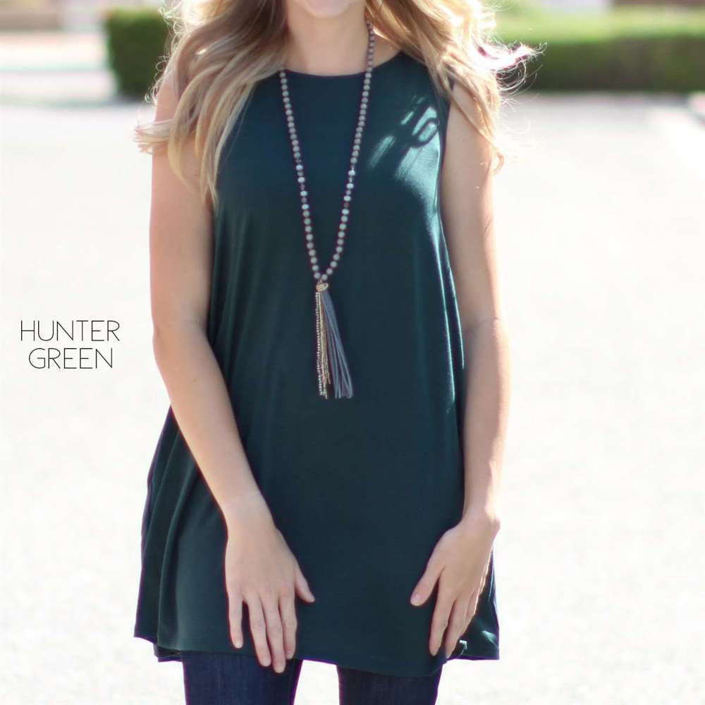 Flowy Pocket Tunic Tank | S-XL | Sleeveless Design | Essential Wardrobe Staple