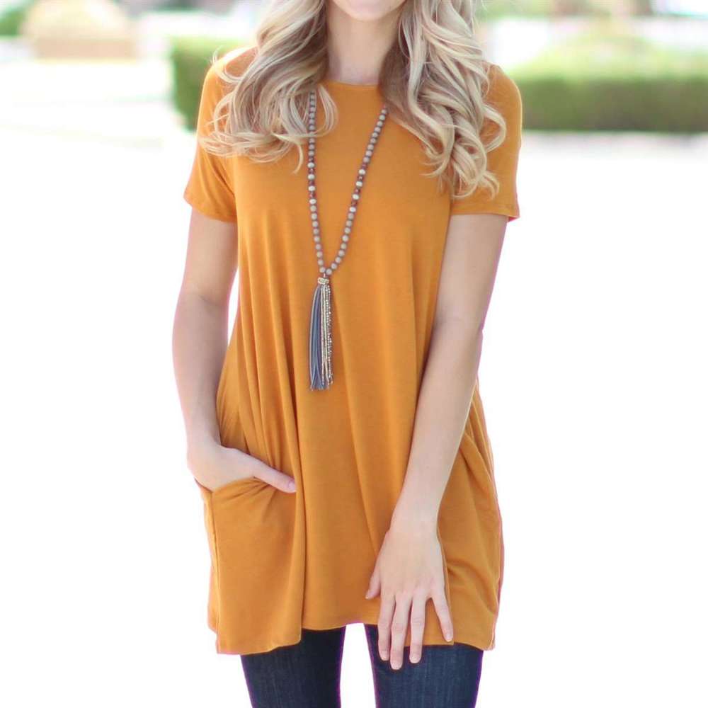 Flowy Pocket Tunic Tee | S-XL | Premium Fabric | Everyday Comfort