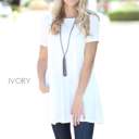 Medium Ivory Flowy Pocket Tunic Tee | S-XL | Premium Fabric | Everyday Comfort