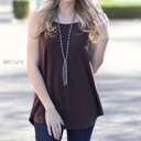 Small Brown Reversible Flowy Tank | S-L | Dual Neckline | Premium Fabric | Dress Up or Down