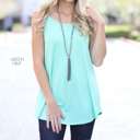 Small Green Mint Reversible Flowy Tank | S-L | Dual Neckline | Premium Fabric | Dress Up or Down