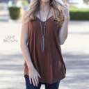 Small Light Brown Reversible Flowy Tank | S-L | Dual Neckline | Premium Fabric | Dress Up or Down