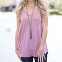 Small Light Rose Reversible Flowy Tank | S-L | Dual Neckline | Premium Fabric | Dress Up or Down