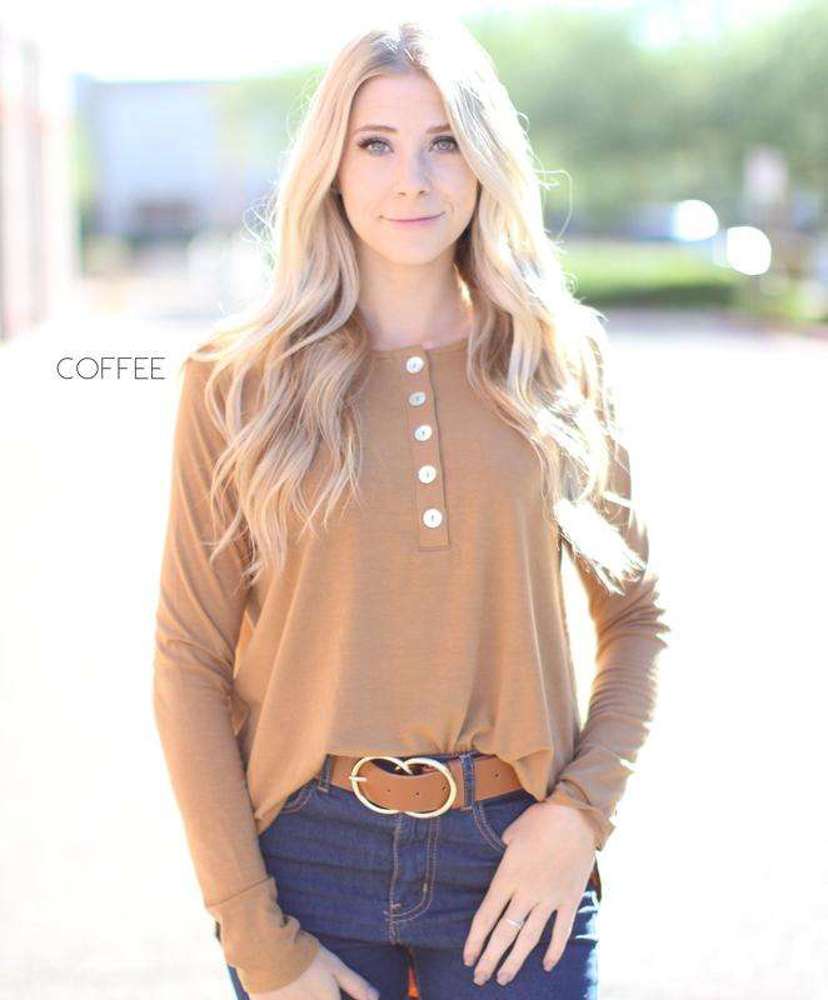 Flowy Button Top | S-XL | Long Sleeve | Functional Front Buttons