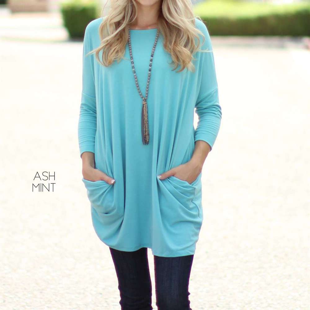 Long Length Pocket Tunic | S-XL | Perfect for Jeans or Leggings | Premium Fabric | Convenient Pockets | Approx. 32" Length