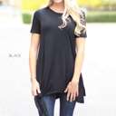 Large Black Tie Front Tunic | S-XL | On-Trend Tie Front Style | Versatile Design | Perfect for Dressing Up or Down