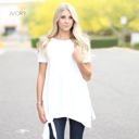 Large Ivory Tie Front Tunic | S-XL | On-Trend Tie Front Style | Versatile Design | Perfect for Dressing Up or Down