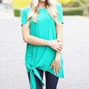 Medium Kelly Green Tie Front Tunic | S-XL | On-Trend Tie Front Style | Versatile Design | Perfect for Dressing Up or Down