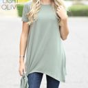 Large Light Olive Tie Front Tunic | S-XL | On-Trend Tie Front Style | Versatile Design | Perfect for Dressing Up or Down