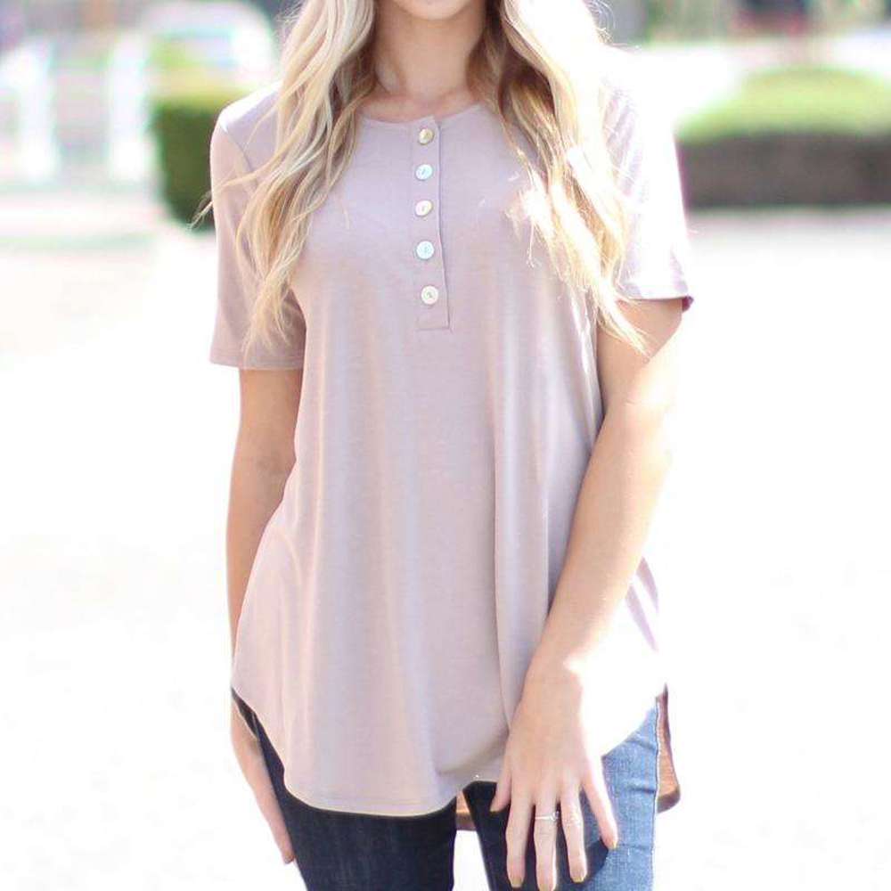 Flowy Henley Top | S-3XL | Functional Buttons | Flowy Design | Long Sleeve