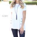 Medium Ivory Button Detail Tunic | S-XL | Premium Fabric | Button Detail | Versatile Style | Wardrobe Staple