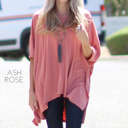 3X Ash Rose Poncho Tunic Top | S-3XL | Oversized Fit | Soft V-Neck Design | Cozy Fall & Winter Style