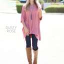 2X Dusty Rose Poncho Tunic Top | S-3XL | Oversized Fit | Soft V-Neck Design | Cozy Fall & Winter Style