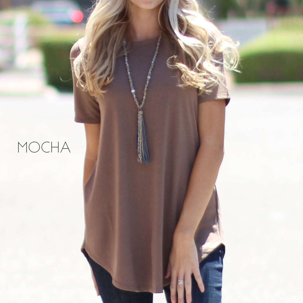 Scoop Neck Flowy Tee | S-XL