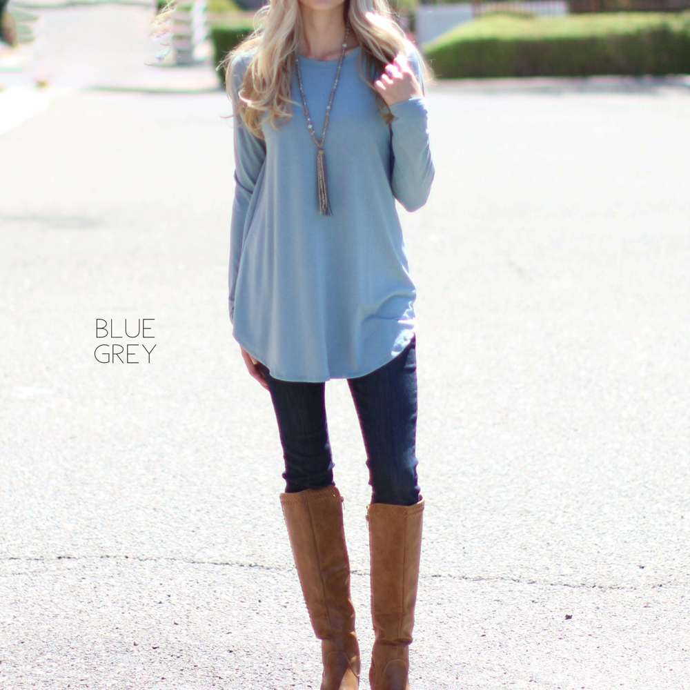 Flowy Long Sleeve Top | S-XL | Scoop Neck | Versatile Layering Piece