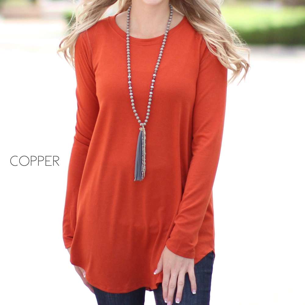 Flowy Long Sleeve Top | S-XL | Scoop Neck | Versatile Layering Piece