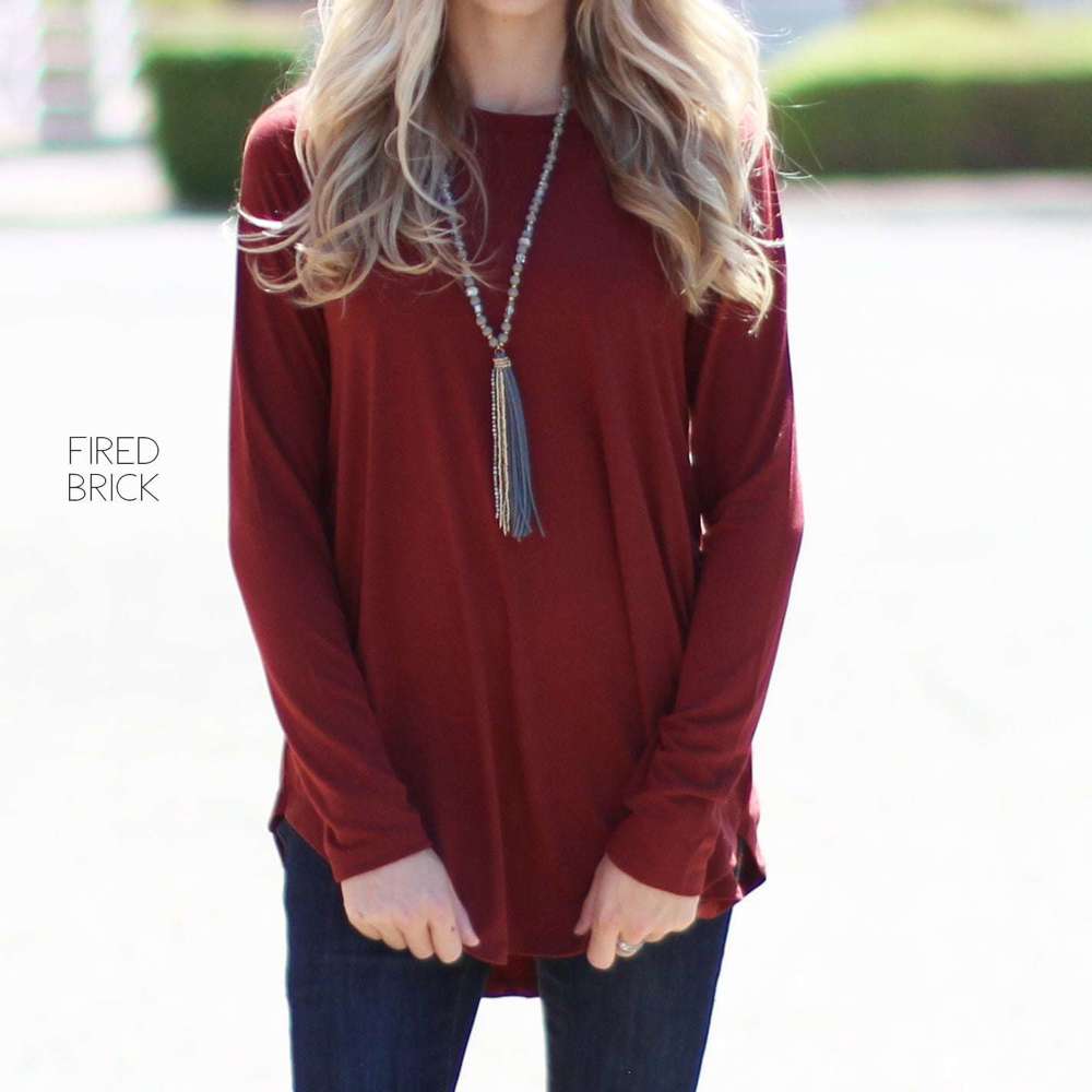 Flowy Long Sleeve Top | S-XL | Scoop Neck | Versatile Layering Piece