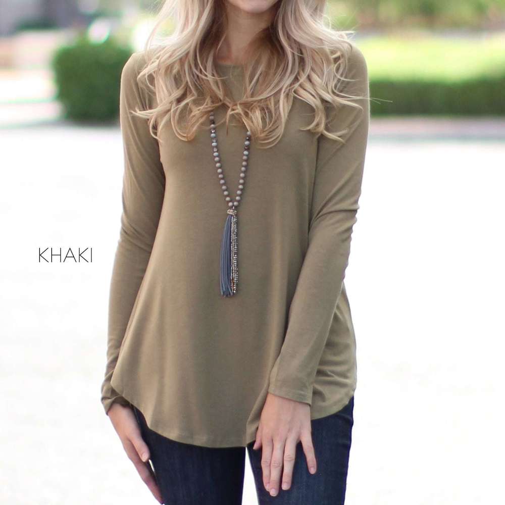 Flowy Long Sleeve Top | S-XL | Scoop Neck | Versatile Layering Piece