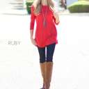 Small Ruby Flowy Long Sleeve Top | S-XL | Scoop Neck | Versatile Layering Piece