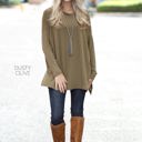 Large Dusty Olive Cowl Neck Tunic | S-XL | Soft Cowl Neck Design | Loose Oversized Fit | Ultra-Soft Fabric