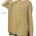 Large Khaki Cowl Neck Tunic | S-XL | Soft Cowl Neck Design | Loose Oversized Fit | Ultra-Soft Fabric