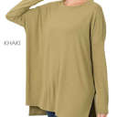 Small Khaki Side Slit Tunic | S-XL | Soft Fabric | Loose/Oversized Design | Must-Have for Fall and Winter | Stylish Comfort