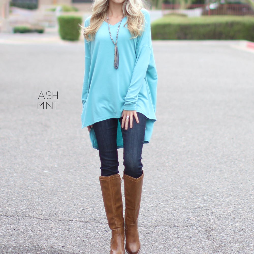 V-Neck Side Slit Tunic | S-XL | Loose Fit | Ultra-Soft Fabric | Oversized Design