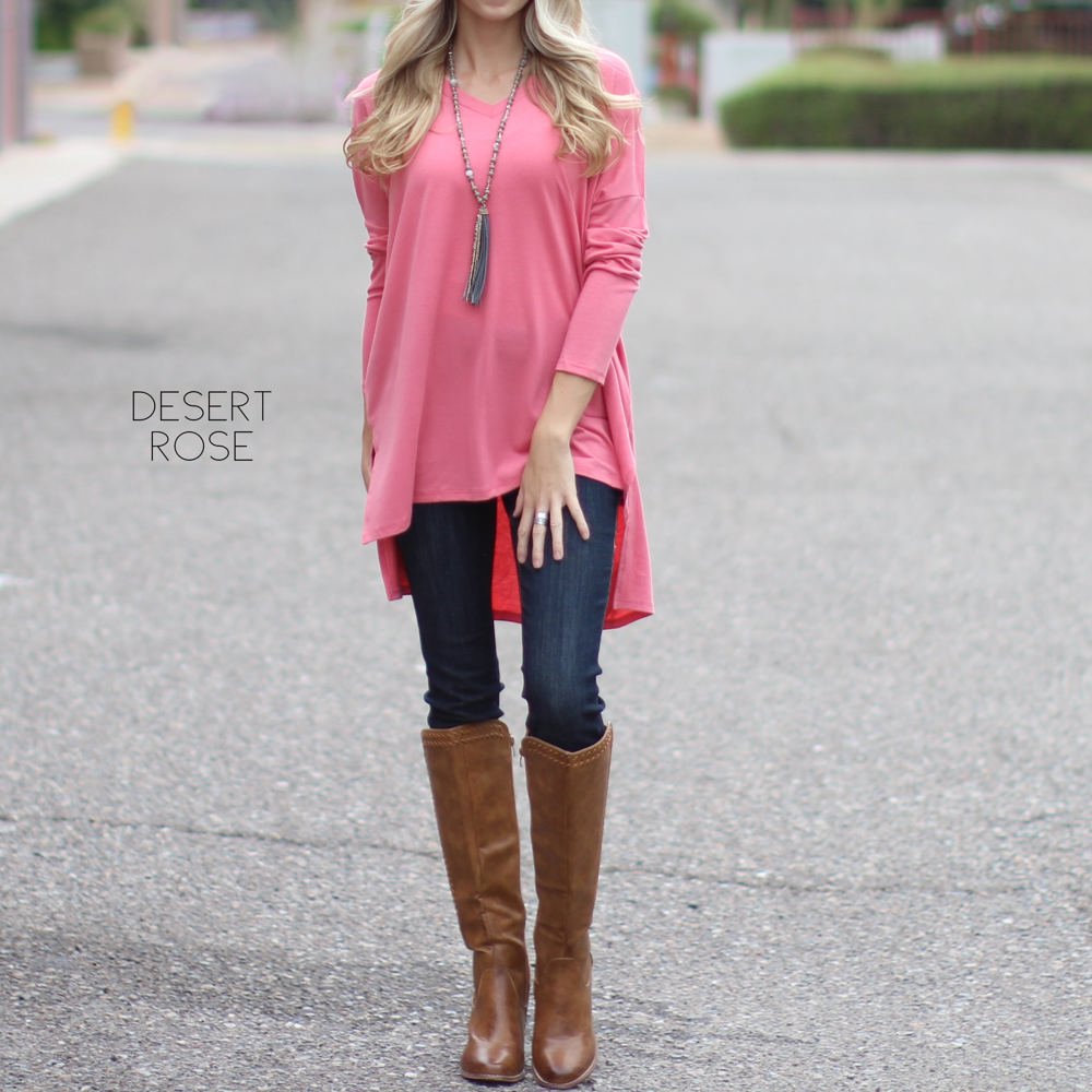 V-Neck Side Slit Tunic | S-XL | Loose Fit | Ultra-Soft Fabric | Oversized Design