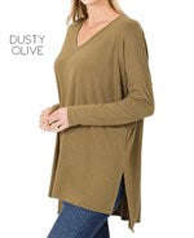 V-Neck Side Slit Tunic | S-XL | Loose Fit | Ultra-Soft Fabric | Oversized Design