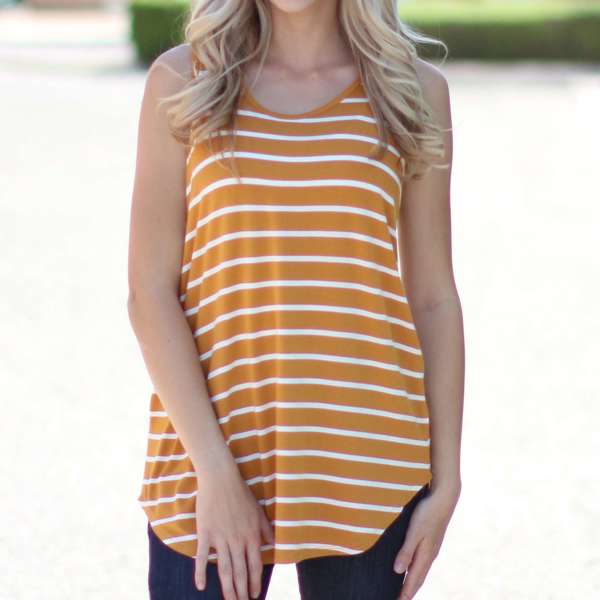 Striped Flowy Tank | S-XL | Versatile Layering Top | Soft Fabric