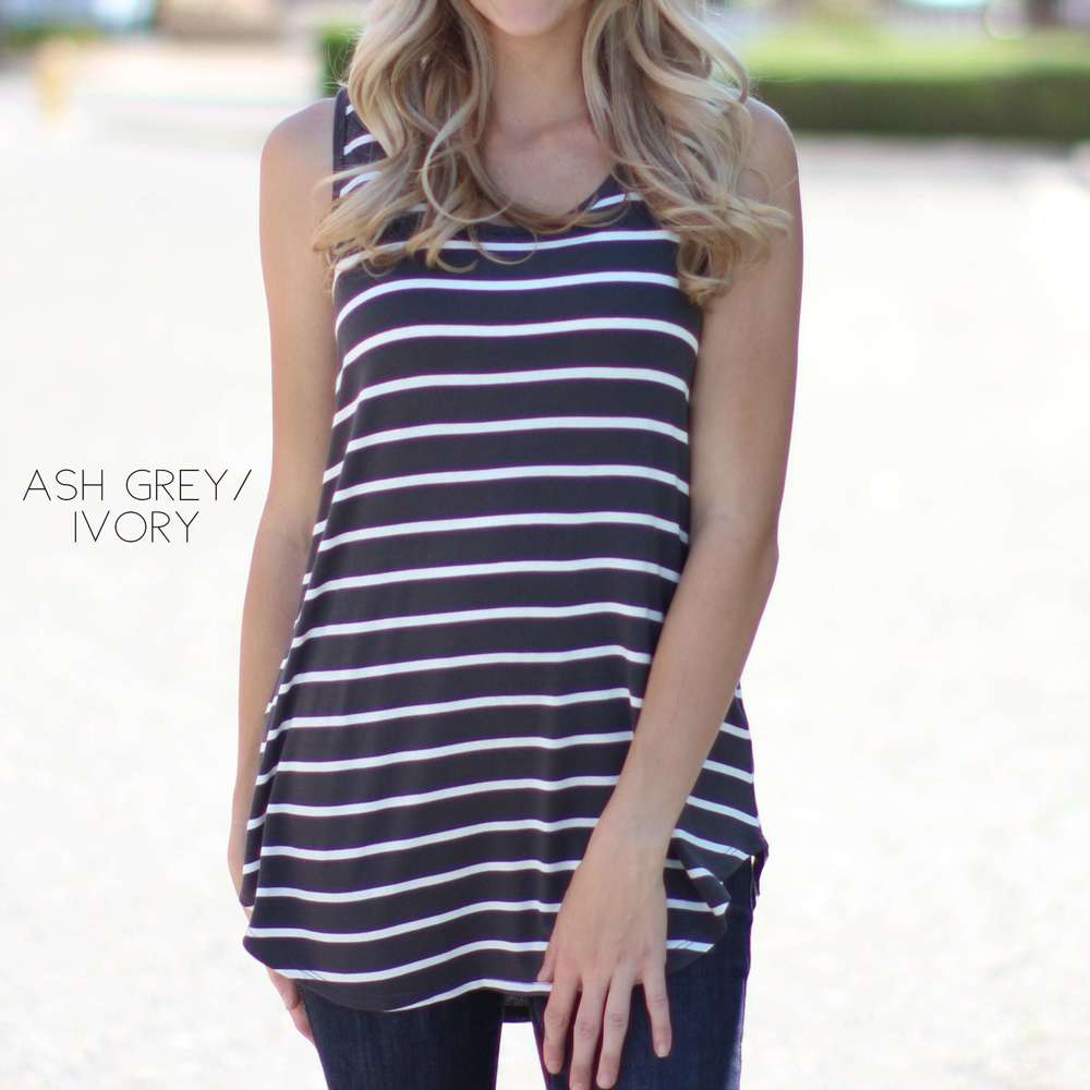 Striped Flowy Tank | S-XL | Versatile Layering Top | Soft Fabric