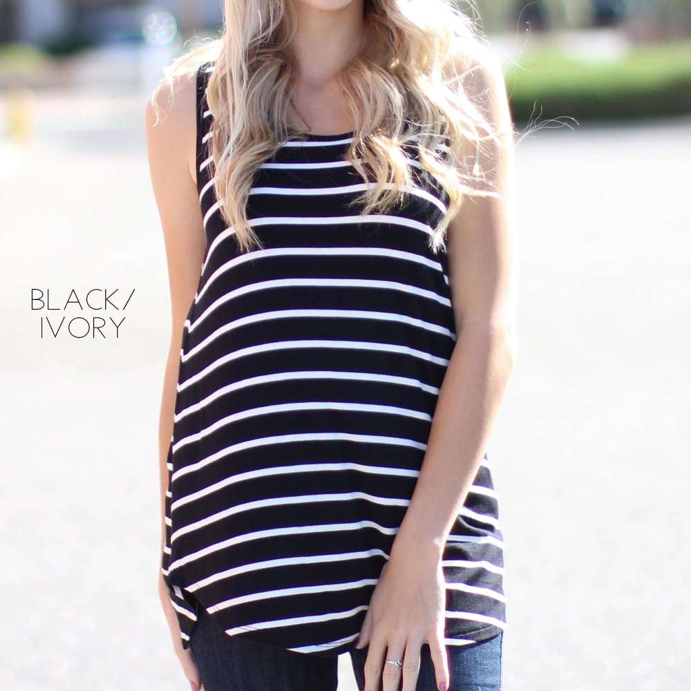 Striped Flowy Tank | S-XL | Versatile Layering Top | Soft Fabric