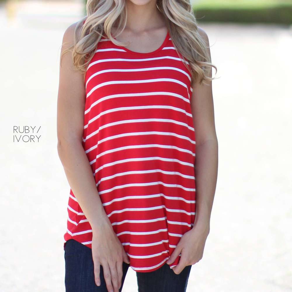 Striped Flowy Tank | S-XL | Versatile Layering Top | Soft Fabric