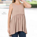 Large Ash Mocha Sleeveless Tunic Top | S-XL | Premium Fabric | Versatile Wardrobe Staple | Flattering Fit