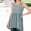 Small Blue Grey Sleeveless Tunic Top | S-XL | Premium Fabric | Versatile Wardrobe Staple | Flattering Fit