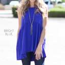 Small Bright Blue Sleeveless Tunic Top | S-XL | Premium Fabric | Versatile Wardrobe Staple | Flattering Fit